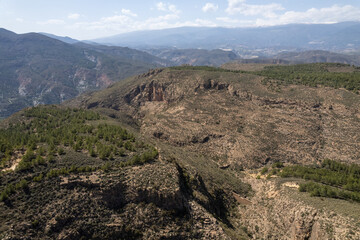 Fototapeta na wymiar steep terrain on a mountain in southern Spain