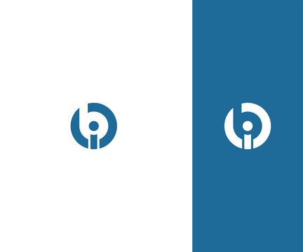 BI Letter Logo Monogram  Modern Minimalist Tech Symbol