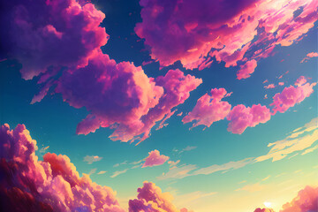 Obraz na płótnie Canvas Gorgeous pink clouds lit by the sun. 
