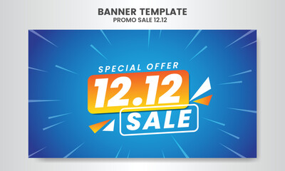 12.12 Shopping Day Flash Sale Super Sale Banner Template design special offer discount
