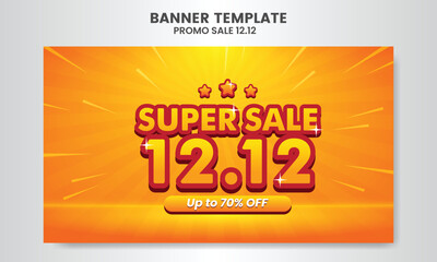 12.12 Shopping Day Flash Sale Super Sale Banner Template design special offer discount