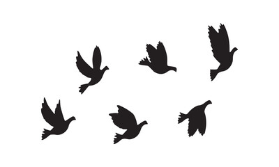 Obraz na płótnie Canvas Flying Birds Silhouette 
