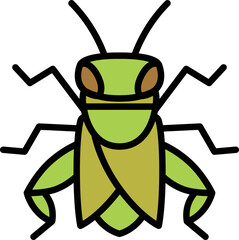 ミニ昆虫イラストアイコン バッタ