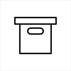 Box icon or logo in modern line style. Vector illustration on a white background.