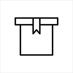 Box icon or logo in modern line style. Vector illustration on a white background.