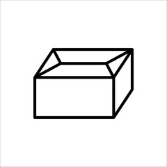 Box icon or logo in modern line style. Vector illustration on a white background.