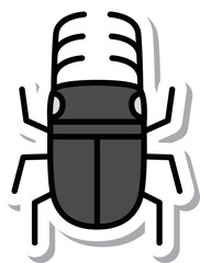ミニステッカー昆虫イラストアイコン クワガタ