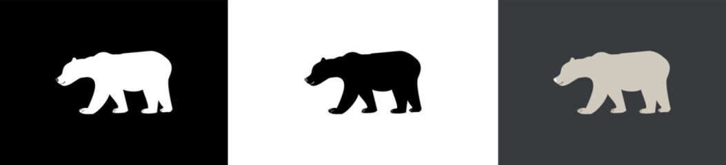 Obraz na płótnie Canvas Polar bear silhouette vector illustration.
