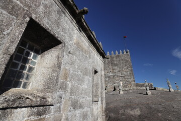 Fototapeta na wymiar Lanhoso Medieval Castle and Nossa Senhora do Pilar Sanctuary. Povoa de Lanhoso, Portugal