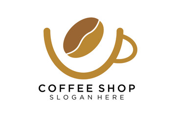 Coffee logotype. Minimalist coffee logo concept, fit for caffe, restaurant, packaging and coffee business. Illustration vector logo.