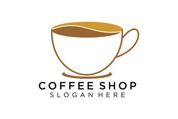 Coffee logotype. Minimalist coffee logo concept, fit for caffe, restaurant, packaging and coffee business. Illustration vector logo.