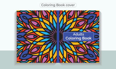 Coloring book cover for adults and ready to print