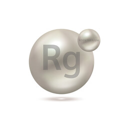 Roentgenium molecule models silver. Ecology and biochemistry concept. Isolated spheres on white background. 3D Vector Illustration.