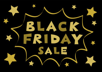 ブラックフライデーセールのイラスト: 星と吹き出しデザイン