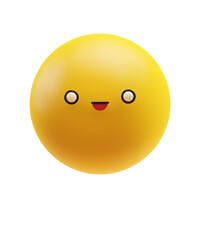 Laught emoticon with a funny kawaii face with white eyes