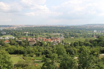 A view at Prague from Botanical Garden Prague