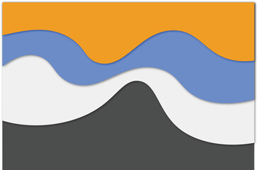 Colorful abstract paper cut background. wavy Paper cut style template for website or business
