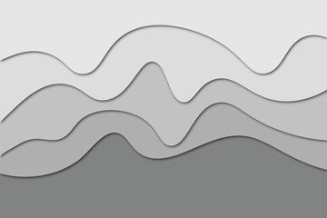 White abstract paper cut background. wavy Paper cut style template
