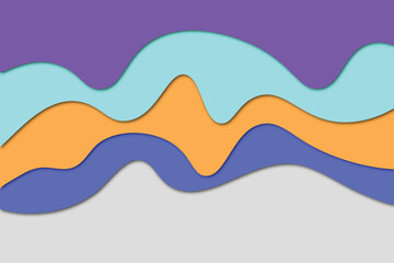 Abstract multicolor paper cut background. Wave carve template vector illustration
