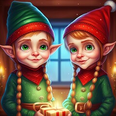 Santa's elves dressed up for the Christmas holidays.