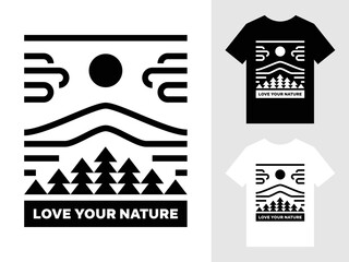 Geometric mountain lover retro vintage aesthetic illustration. Outdoorsy quotes for matching family friends trip adventure buddies logo shirt design