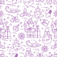 Pattern New year Merry Christmas Holiday Santa