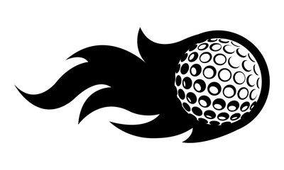 Golf ball in burning fire flame Golf ball vector art car vinyl sticker motorcycle truck decal © Artoholics