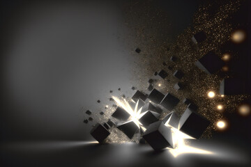 Abstract Boxes, Dark Background
