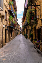 Fototapeta na wymiar Rioja region town Laguardia Spain narrow streets in beautiful hilltop town