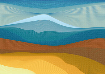 Abstract Mountain landscape vector with line art background style.