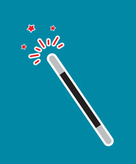 Magic wand isolated in flat style. Vector illustration 