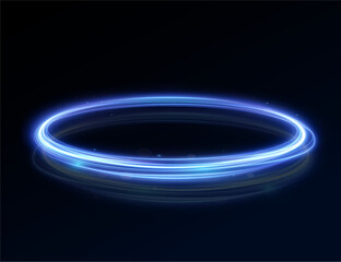 Light blue Twirl. Curve light effect of blue line. Luminous blue circle. Light blue pedistal, podium, platform, table. Vector PNG. Vector illustration	