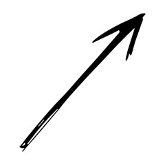 Hand drawn ink arrow illustration in sketch style. Business doodle clipart. Single element for design