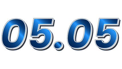 Vector of blue gradient with text 05.05, suitable for advertising content