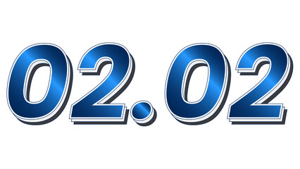 Vector of blue gradient with text 02.02, suitable for advertising content