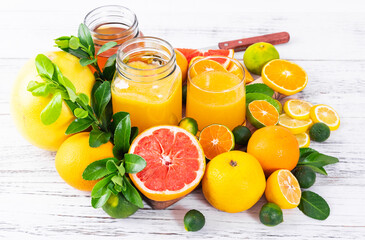 citrus fruit on wooden table