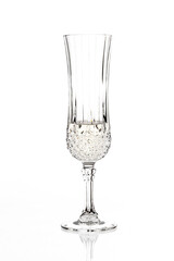 crystal champagne glass isolated on white background