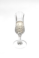 crystal champagne glass isolated on white background