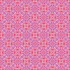 abstract red and pink flower tracery fabric ethnic seamless pattern background, floral star decoration textile art fashion design.
