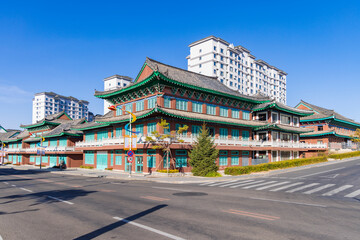 Fototapeta premium Landscape of Yanbian Korean Folk Garden, Jilin Province, China
