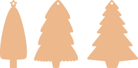 Christmas tree gift tags templates vector illustration