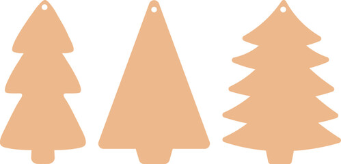 Christmas tree gift tags templates vector illustration