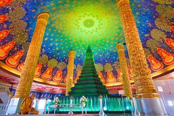 神秘的な天井画があるワットパクナム　タイ・バンコク