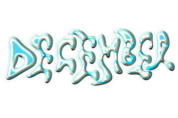 December acid graphic text, Chrome png text december