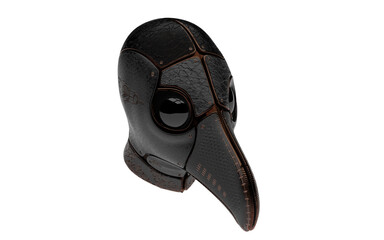 plague mask without hat on white background