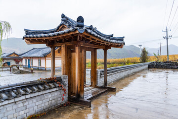 Rainy landscape of Chinese Korean centennial tribe