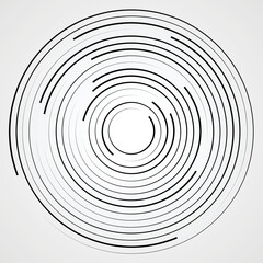 Lines in Circle Form . Spiral Vector Illustration .Technology round Logo . Design element . Abstract Geometric shape . Striped border frame for image