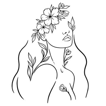 woman with Flower hair wreath crown