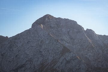 The mountains of Val Brembana, near the town of San Simone (Italy) with the colors of the golden hour - October 2022.