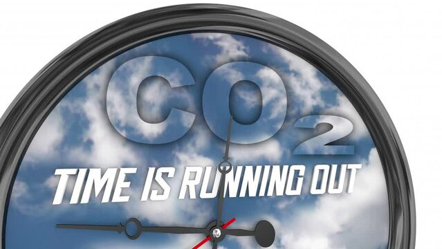Time is Running Out Carbon Dioxide CO2 Climate Change Clock 3d Animation